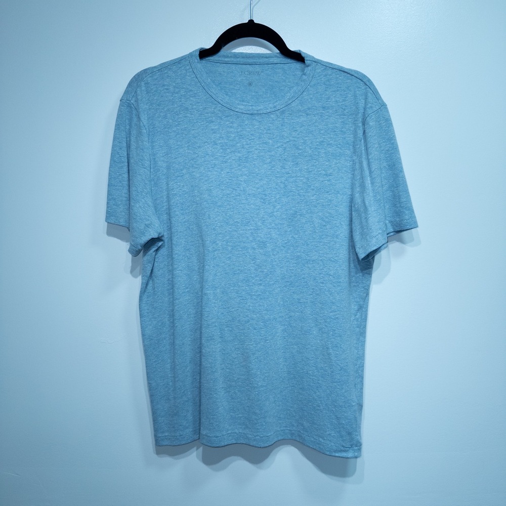 J. Crew Seashore Blue Linen-Cotton Blend Tee Medium